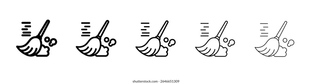 ícone da vassoura simples simples esboço logotipo