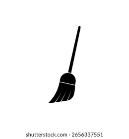 Icono de escoba estilo plano aislado. Vector