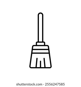 broom icon Flat symbol set outline