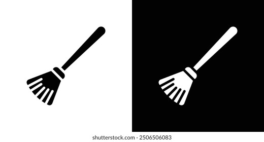 Broom icon Flat vector set outline