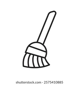 Broom icon Flat vector set outline