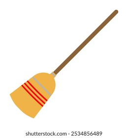 Broom icon. Broom flat vector style illustration on white background.