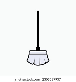 Broom Icon. Floor Cleaner Symbol - Vector.