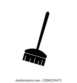 Broom icon. Home cleaning vector illustration.