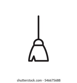 broom icon illustration isolated vector sign symbol