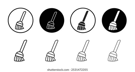 Broom icon Isolated flat vector in outline