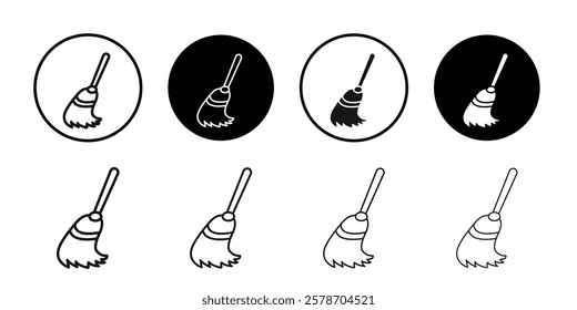 Broom icon Isolated flat vector in outline