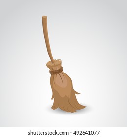 Broom icon isolated on white background. Vector art.
