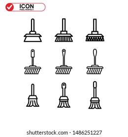 broom icon isolated sign symbol vector illustration - Collection of high quality black style vector icons
