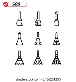 broom icon isolated sign symbol vector illustration - Collection of high quality black style vector icons
