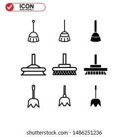 broom icon isolated sign symbol vector illustration - Collection of high quality black style vector icons
