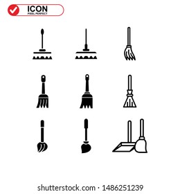 broom icon isolated sign symbol vector illustration - Collection of high quality black style vector icons
