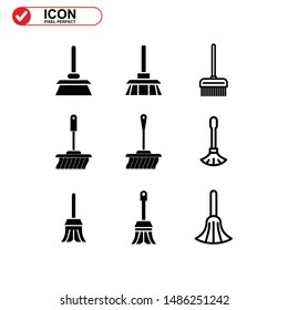 broom icon isolated sign symbol vector illustration - Collection of high quality black style vector icons
