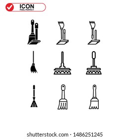 broom icon isolated sign symbol vector illustration - Collection of high quality black style vector icons
