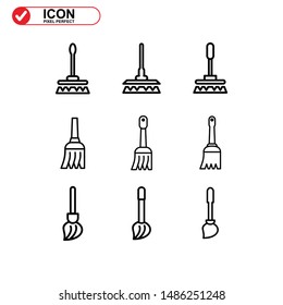 broom icon isolated sign symbol vector illustration - Collection of high quality black style vector icons
