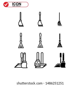 broom icon isolated sign symbol vector illustration - Collection of high quality black style vector icons
