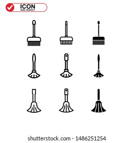 broom icon isolated sign symbol vector illustration - Collection of high quality black style vector icons
