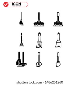 broom icon isolated sign symbol vector illustration - Collection of high quality black style vector icons
