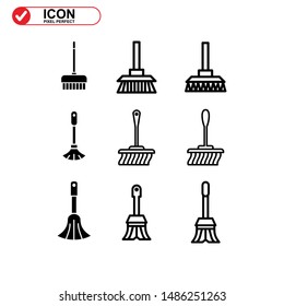 broom icon isolated sign symbol vector illustration - Collection of high quality black style vector icons
