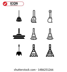 broom icon isolated sign symbol vector illustration - Collection of high quality black style vector icons
