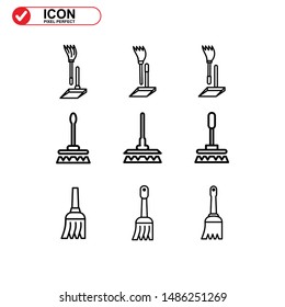 broom icon isolated sign symbol vector illustration - Collection of high quality black style vector icons
