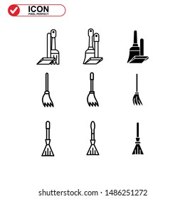 broom icon isolated sign symbol vector illustration - Collection of high quality black style vector icons
