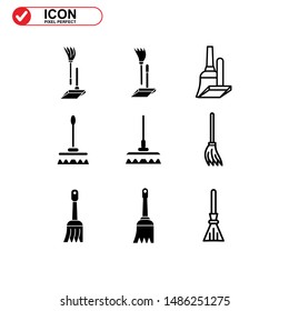 broom icon isolated sign symbol vector illustration - Collection of high quality black style vector icons
