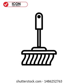 broom icon isolated sign symbol vector illustration - high quality black style vector icons
