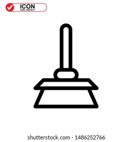 broom icon isolated sign symbol vector illustration - high quality black style vector icons
