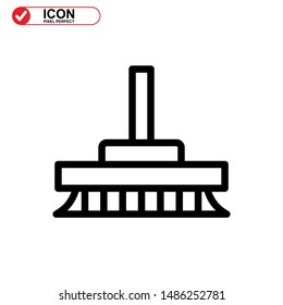 broom icon isolated sign symbol vector illustration - high quality black style vector icons
