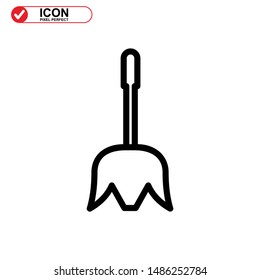 broom icon isolated sign symbol vector illustration - high quality black style vector icons
