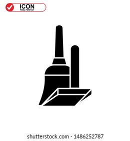 broom icon isolated sign symbol vector illustration - high quality black style vector icons
