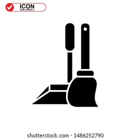 broom icon isolated sign symbol vector illustration - high quality black style vector icons
