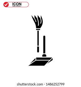 broom icon isolated sign symbol vector illustration - high quality black style vector icons
