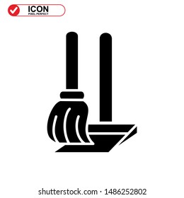 broom icon isolated sign symbol vector illustration - high quality black style vector icons
