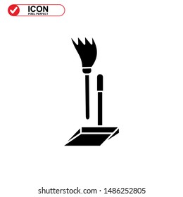 broom icon isolated sign symbol vector illustration - high quality black style vector icons
