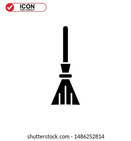 broom icon isolated sign symbol vector illustration - high quality black style vector icons
