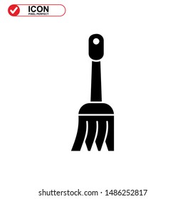 broom icon isolated sign symbol vector illustration - high quality black style vector icons
