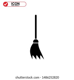 broom icon isolated sign symbol vector illustration - high quality black style vector icons
