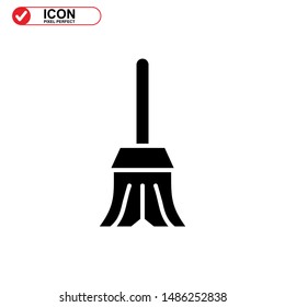 broom icon isolated sign symbol vector illustration - high quality black style vector icons
