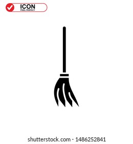 broom icon isolated sign symbol vector illustration - high quality black style vector icons
