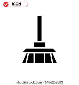 broom icon isolated sign symbol vector illustration - high quality black style vector icons
