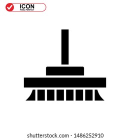 broom icon isolated sign symbol vector illustration - high quality black style vector icons
