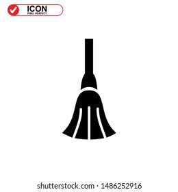 broom icon isolated sign symbol vector illustration - high quality black style vector icons
