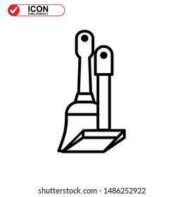 broom icon isolated sign symbol vector illustration - high quality black style vector icons
