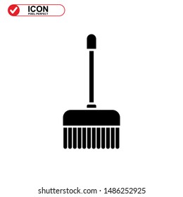 broom icon isolated sign symbol vector illustration - high quality black style vector icons
