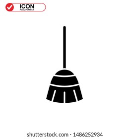 broom icon isolated sign symbol vector illustration - high quality black style vector icons
