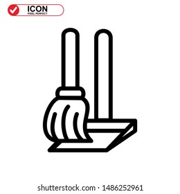 broom icon isolated sign symbol vector illustration - high quality black style vector icons
