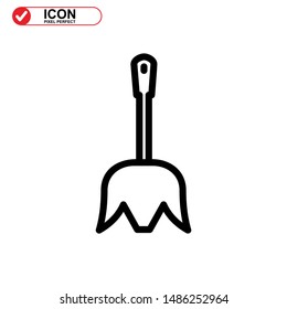 broom icon isolated sign symbol vector illustration - high quality black style vector icons
