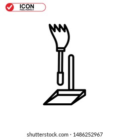 broom icon isolated sign symbol vector illustration - high quality black style vector icons
